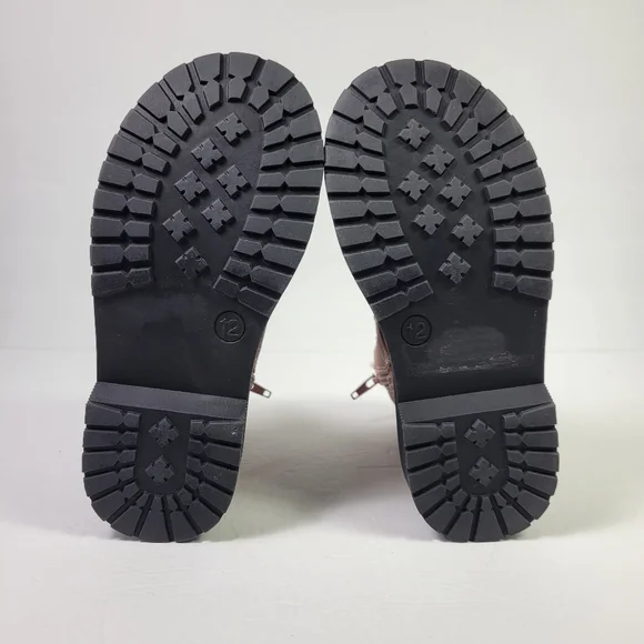 Steve Madden Girls Mauve Pink Shimmer Side Zip Up Boots Sz 12M - Picture 5 of 9